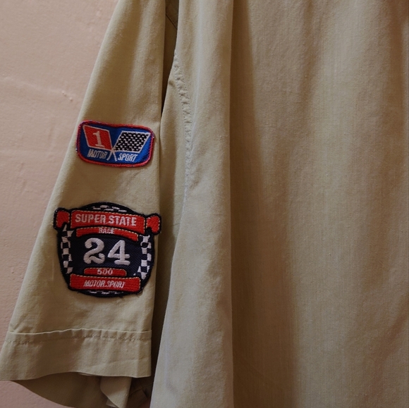 RARE Nat Nast racing button down silk patch shirt Y2K vintage 1946 series - Picture 3 of 8